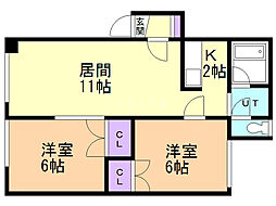 間取図画像 2LDK