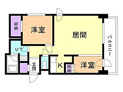 Ｓ−ＦＯＲＴ豊平三条 8階2LDKの間取り