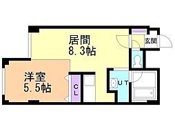 プリムラK1 1LDKの間取図画像