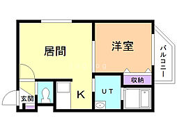 ピュア・Ｍ・豊平 4階1LDKの間取り