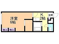 レオパレスグリンパーク 1Kの間取図画像
