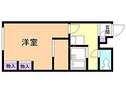 レオパレスグリンパーク 1Kの間取図画像