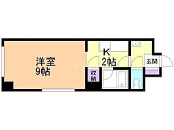 ＮＡＣビル豊平 8階1Kの間取り