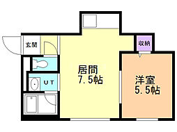 プロシード札幌 1DKの間取図画像