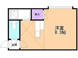 シャンドールサッポロ ワンルームの間取図画像