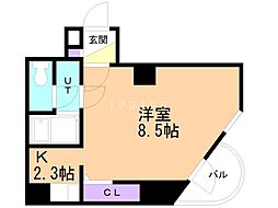 ベルヴィコート豊平4 1Kの間取図画像