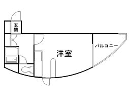 アール28 1Kの間取図画像