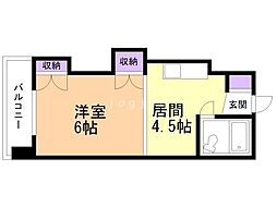 ホワイトヒルハウス 1DKの間取図画像