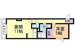 シャネル8・2 1LDKの間取図画像