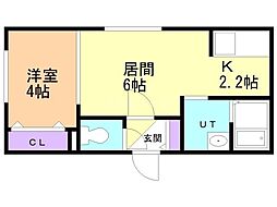 アンコール・澄川 1LDKの間取図画像