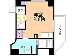 リオビスタ ワンルームの間取図画像