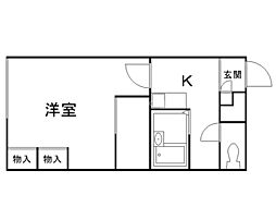 レオパレスエスペーロ 1Kの間取図画像