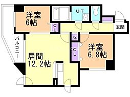 ヴィラ福住 2LDKの間取図画像