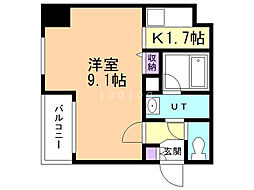 アルティ美園 1Kの間取図画像