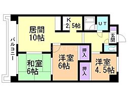 ロイヤルレインボー平岸B 3LDKの間取図画像