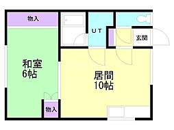 第2ときわマンション 1LDKの間取図画像