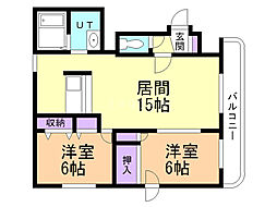 ライフカムフォート 2LDKの間取図画像