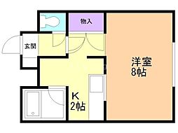 パンセ平岸 1Kの間取図画像
