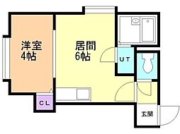 セシオ 1DKの間取図画像
