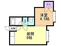 EMINENCE平岸17 1LDKの間取図画像