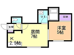 恵比寿 1DKの間取図画像