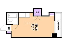メトロサイドコーポ ワンルームの間取図画像