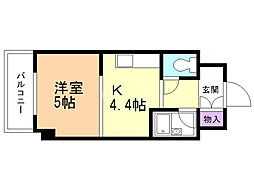 Lハイム豊平公園 1DKの間取図画像