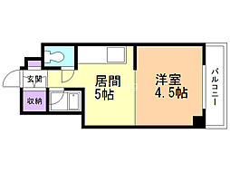 Lハイム豊平公園 1DKの間取図画像