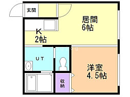 リージェンツ・パーク 1LDKの間取図画像