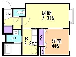 アビタ22真栄12 1LDKの間取図画像