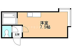 ラピス南平岸 ワンルームの間取図画像