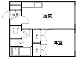 グレース旭町 1LDKの間取図画像
