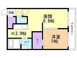 スターレジデンス福住 1LDKの間取図画像