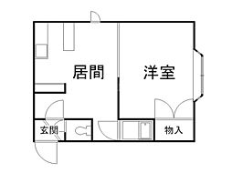 かもめハウス 1DKの間取図画像