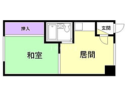 第2HSビル 1DKの間取図画像