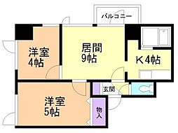 AMS平岸 2LDKの間取図画像