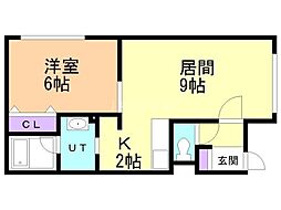 ウエストコート福住 1LDKの間取図画像