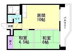 ふじいハイツ平岸 2LDKの間取図画像