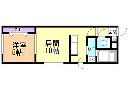 サンライン平岸 1LDKの間取図画像