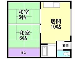 プレジデントパレス 2LDKの間取図画像