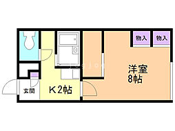 レオパレス月寒西 1Kの間取図画像