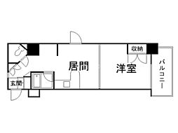 ミルフィオーレ学園前 1DKの間取図画像