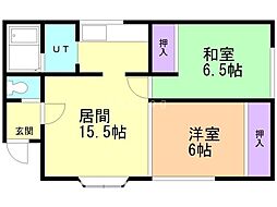 シャルレ172No.2 2LDKの間取図画像