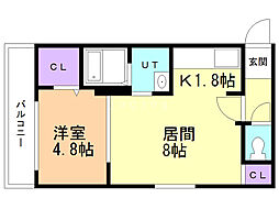ルーチェ澄川 1LDKの間取図画像