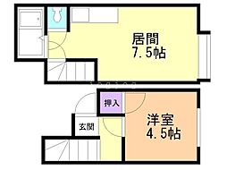メゾンド・フルール1 1DKの間取図画像