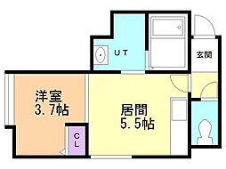 コンブリオ 1DKの間取図画像