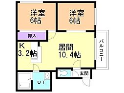 ミニヨン 2LDKの間取図画像