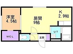 札幌市中央区南十二条西14丁目マンション 1LDKの間取図画像