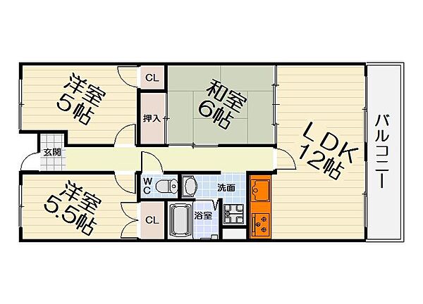 大阪府高石市取石3丁目(賃貸マンション3LDK・2階・70.00㎡)の写真 その2