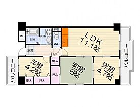 大阪府泉大津市旭町（賃貸マンション3LDK・4階・65.35㎡） その2